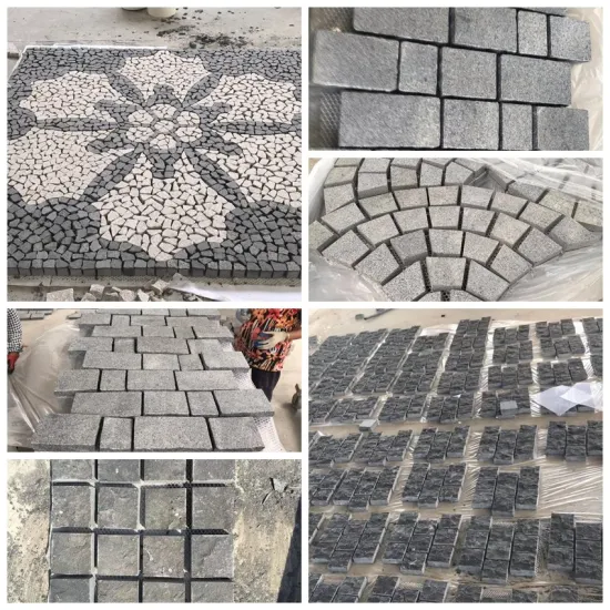 Pavimentadoras de estradas Calçada de calçada em chamas de granito amarelo Pedra de pavimentação de paralelepípedos